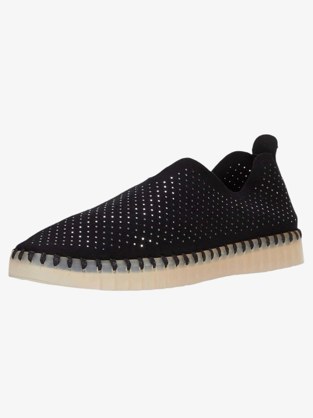 Ilse Jacobsen Black Slip-On Loafer with Sparkle Detail